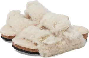 Arizona Teddy Birkenstock Flat Sandal in Eggnog