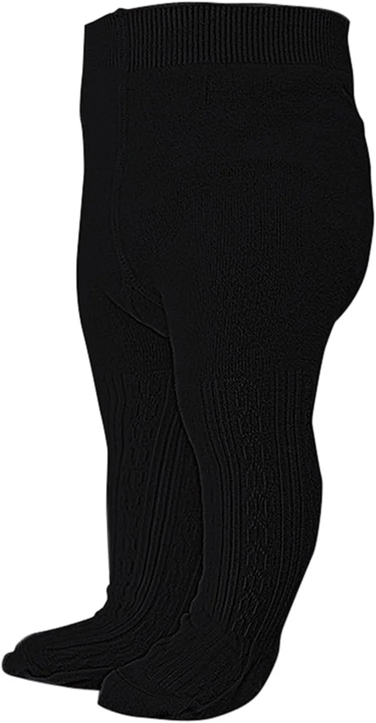 Baby Girls Cable Knit Tights Fleece Lined Leggings Stockings Infants Toddlers Cotton Pantyhose Stretchy Warm Leggings