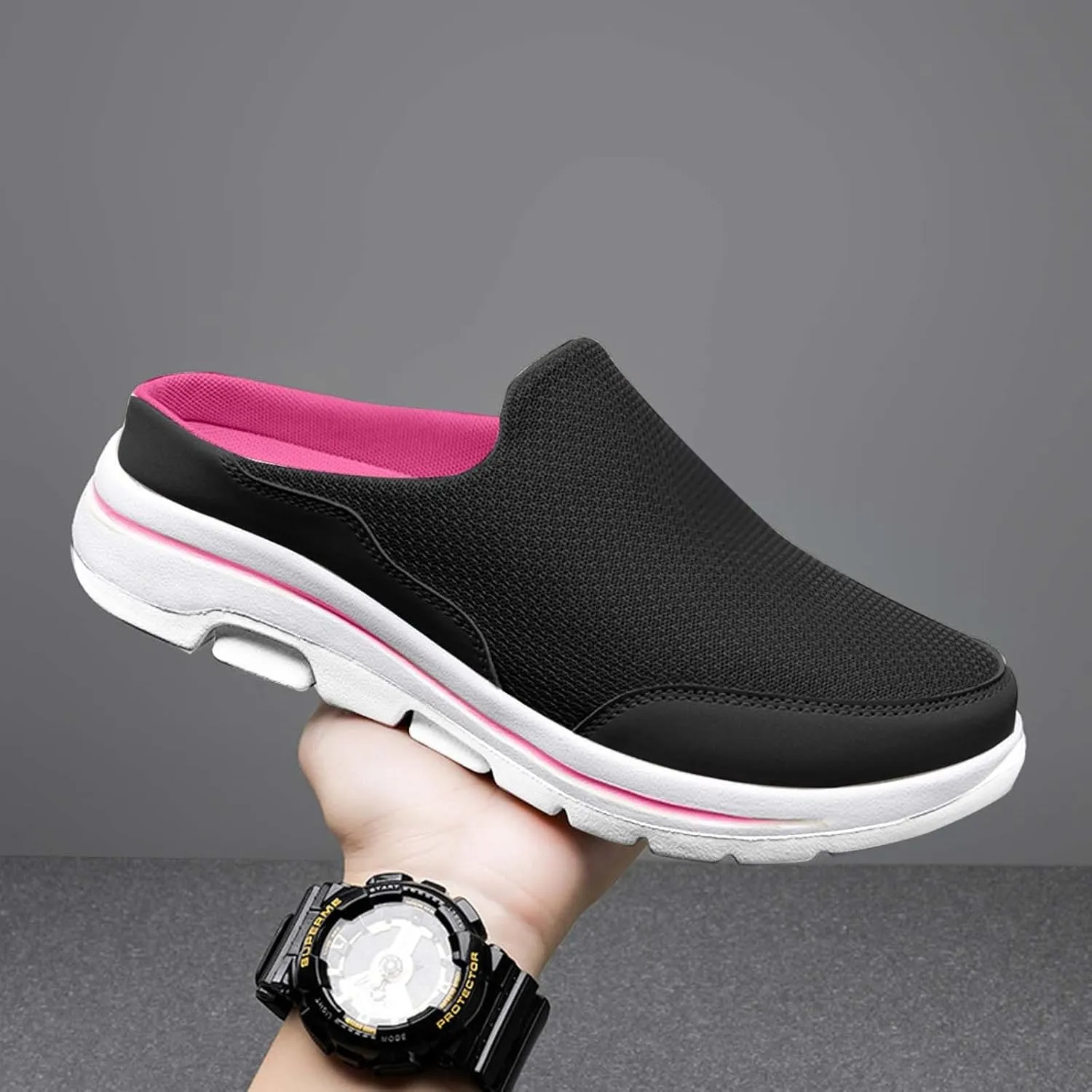 Comfortable and Breathable Flat Soled Slip On Mesh Heelless Casual Shoes for Men and Women Casual Skate Shoes