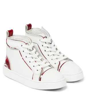 Funnytopi Christian Louboutin High Leather Sneakers, White