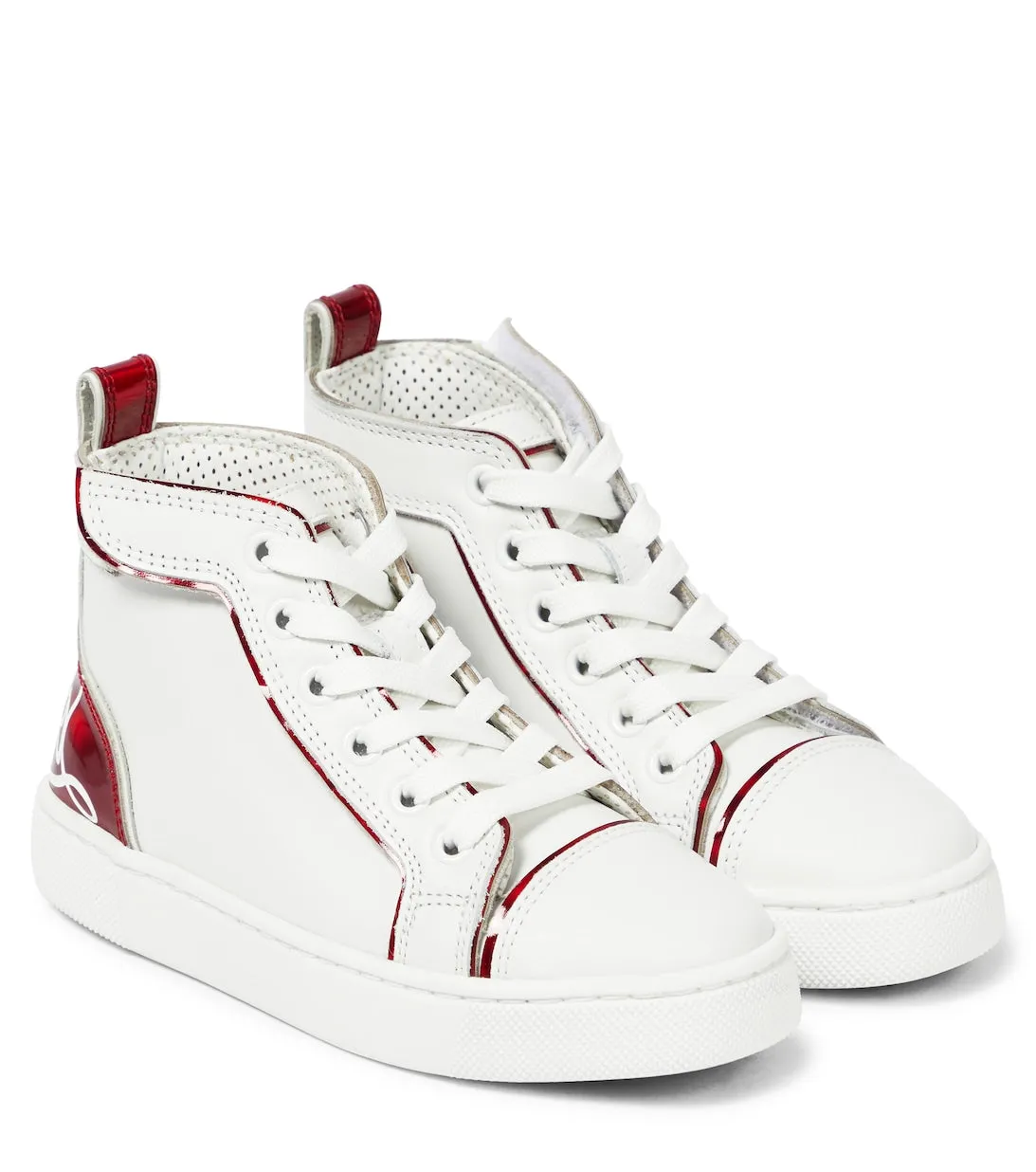 Funnytopi Christian Louboutin High Leather Sneakers, White