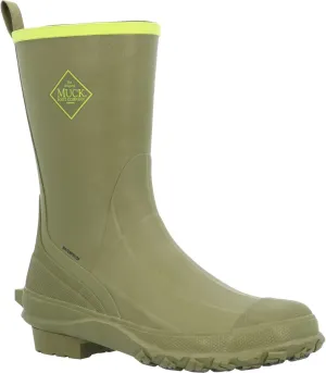Men's Harvester Mid Rubber Boot, Olive And Lime, Size 13(M)