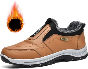 Men's Slip On Walking Shoes,Winter Orthopaedic Shoes with Arch Support Anti-Slip Lightweight Low-top Safety Sneakers for Trekking Walking Outdoor