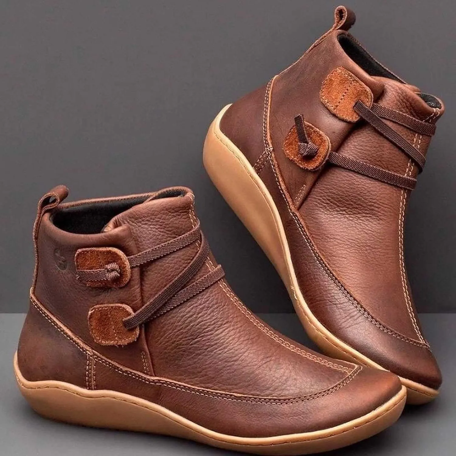 Platform Boots for Women Ankle Dress Booties for Women 2024 Womens Cowboy Boots Brown Ankle Bootie for Women with Heel Comfy Soft Cover Heel Round Toe Suede Stacked Heel