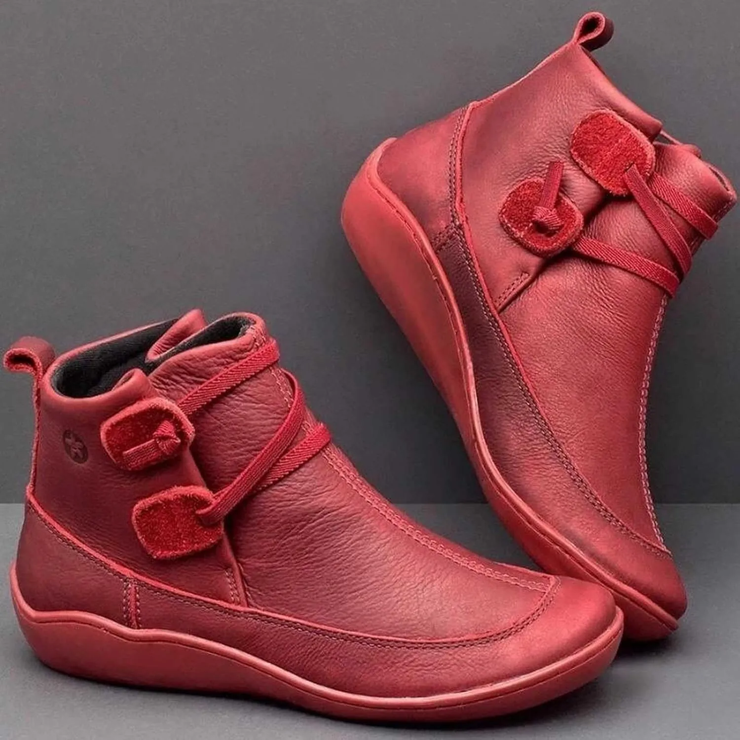 Platform Boots for Women Ankle Women's Booties Low Heel Womens Ankle Boots Hiking Boot Laces Men Closed Back Lightweight Breathable Chunky Block Low Heel Vintage