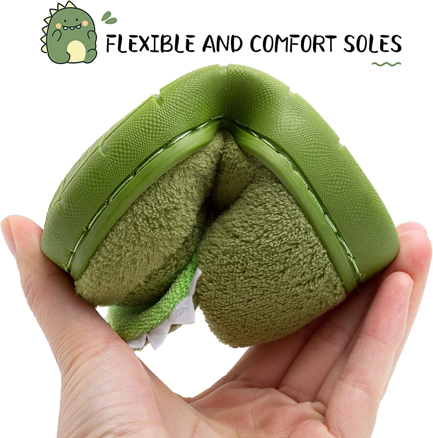 techcity Boys Girls Warm Fleece Slippers Dinosaur House Slippers Cute Animal Fluffy Plush Slip On for Kids Winter Indoor Home Shoes