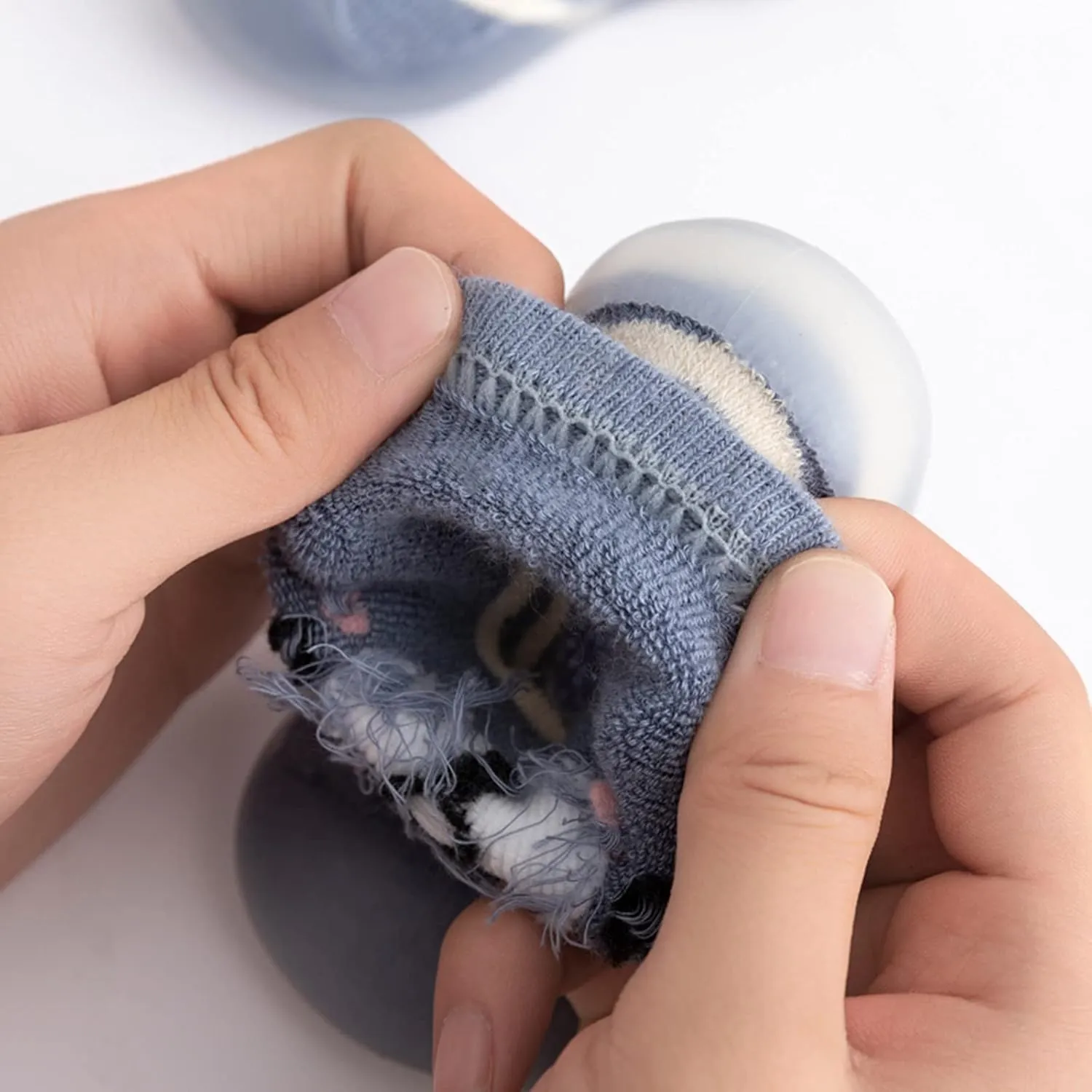Toddler Baby Solid Warm Knit Soft Sole Sock Shoes Slipper Kids Rubber Stocking Soft Plush Slippers for Boys Girls
